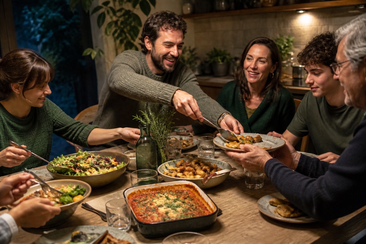 Gemeinsames Essen am Tisch